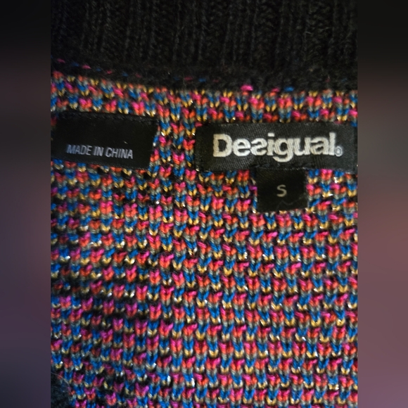 Desigual Multicolor Kimono Style Knit Sweater - Picture 3 of 4